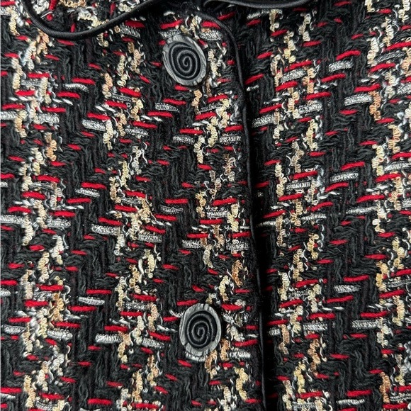 Doncaster Tweed Jacket Metallic Sz 10 Wool Blend Front Button Office Mature - Picture 3 of 7